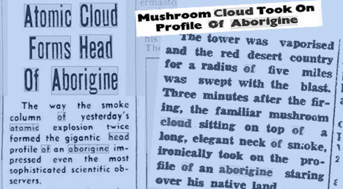 Atomic Cloud Forms Head Of Aborigine - Maralinga 1953