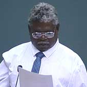 Independent Member of Nhulunbuy, Yingiya Mark Guyula, reading his maiden speech. Northern Territory Government 2016