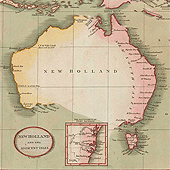 Early 19th century map of Australia and New Zealand 