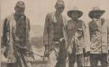Two men sentenced to death and two black trackers - Wyndham WA. The man on the left is Lumbia, sentenced for the murder of pastoralist Fred Hay, which led to the 1926 'Forrest River Massacre' of Oombulgurri people