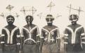 Dancers wearing head ornaments called waninga in Broome, Western Australia, about 1926. R. A. Bourue / IDIDJ Australia