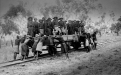 Aboriginal prisoners in chains in a railway wagon, Derby, 1897